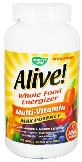 Natures Way   Alive Multi Vitamin Whole Food Energizer Max Potency   180 Tablets