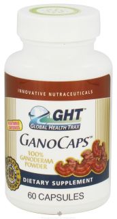 Global Health Trax (GHT)   Gano Caps 100% Ganoderma Powder   60 Capsules