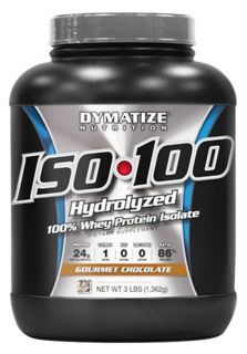 Dymatize Nutrition   ISO 100 100% Hydrolyzed Whey Protein Isolate Gourmet Chocolate   3 lbs.