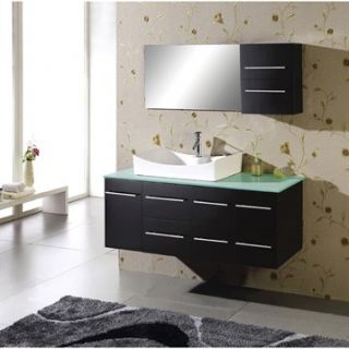 Virtu USA Ceanna 55 Single Sink Bathroom Vanity   Espresso