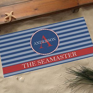 Large Personalized Nautical Doormats   Anchors Aweigh