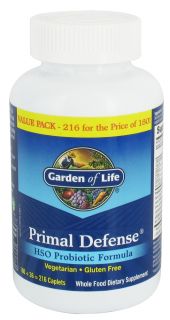 Garden of Life   Primal Defense HSO Probiotic Formula Value Pack   216 Vegetarian Caplet(s)