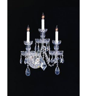 Traditional Crystal 3 Light Wall Sconces in Polished Chrome 1143 CH CL S