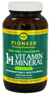 Pioneer   1+1 Vitamin Mineral Iron Free   120 Vegetarian Capsules