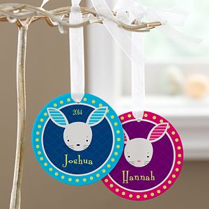 Personalized Easter Ornaments   Trendy Bunny