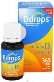 Ddrops   Liquid Vitamin D3 365 Drops 1000 IU   0.34 oz.
