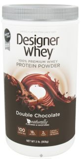 Designer Protein   Designer Whey 100% Premium Whey Protein Powder Double Chocolate   2 lbs.