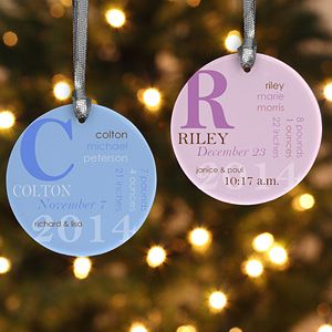 Personalized Baby Christmas Ornaments   Baby Birth