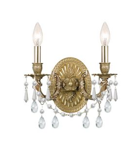 Gramercy 2 Light Wall Sconces in Aged Brass 5522 AG CL SAQ