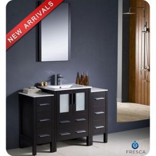 Fresca Torino 48 Espresso Modern Bathroom Vanity with 2 Side Cabinets & Integra