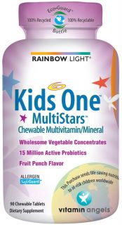 Rainbow Light   Kids One MultiStars Multivitamin Fruit Punch   90 Chewable Tablets