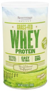 ReserveAge Organics   Grass Fed Whey Protein Unsweetened Unflavored   12.7 oz.