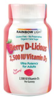 Rainbow Light   Berry D Licious Vitamin D3 Ripe Raspberry 2500 IU   50 Gummies