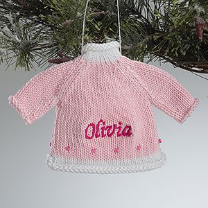 Personalized Christmas Ornaments   Baby Girl Sweater