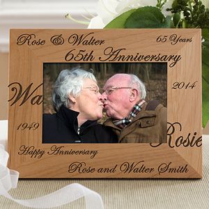 Engraved Wood 4x6 Anniversary Picture Frame   Forever and Always Design