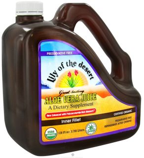 Lily Of The Desert   Aloe Vera Juice Inner Fillet Preservative Free Organic Gallon   128 oz.
