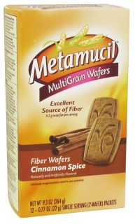 Metamucil   MultiGrain Fiber Wafers Cinnamon Spice   12 x .77 oz. Single Serving Packets