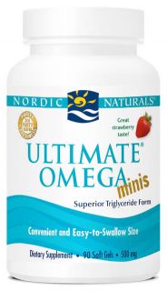 Nordic Naturals   Ultimate Omega Minis Strawberry 500 mg.   90 Softgels