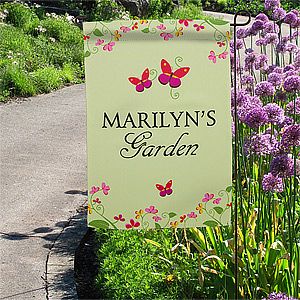 Personalized Garden Flag   Floral Welcome