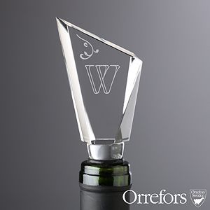 Initial Monogram Crystal Wine Stopper by Orrefors