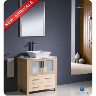 Fresca Torino 30 Light Oak Modern Bathroom Vanity with Vessel Sink