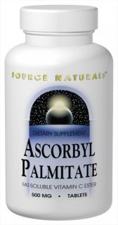 Source Naturals   Ascorbyl Palmitate Fat Soluble Vitamin C Ester 500 mg.   90 Tablets