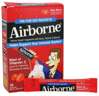Airborne   On The Go Immune Support Supplement Very Berry   10 Packet(s)