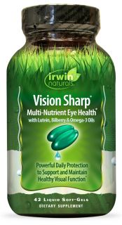 Irwin Naturals   Vision Sharp Multi Nutrient Eye Health With Lutein, Bilberry & Omega 3 Oils   42 Softgels DAILY DEAL