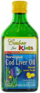 Carlson Labs   Norwegian Cod Liver Oil for Kids Lemon Flavor   8.4 oz. LUCKY PRICE
