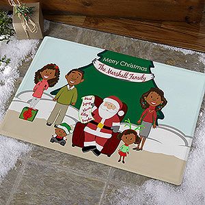 Personalized Christmas Doormats   Picture With Santa Characters