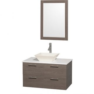 Amare 36 Wall Mounted Bathroom Vanity Set with Vessel Sink by Wyndham Collectio
