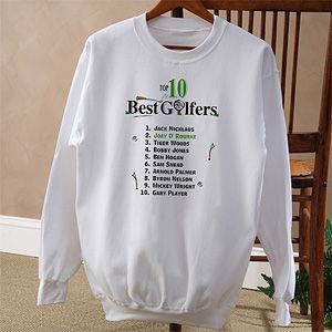 Personalized Top Ten Golfers Sweatshirt