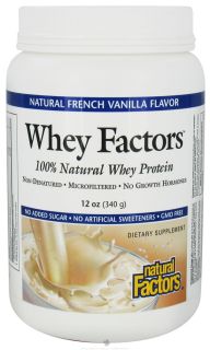 Natural Factors   Whey Factors 100% Natural Whey Protein French Vanilla   12 oz.