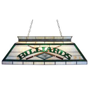 Tiffany Billiard 4 Light Billiard Lights in Antique Brass Z42 25 04