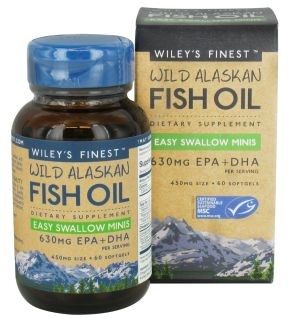 Wileys Finest   Wild Alaskan Fish Oil 630mg EPA + DHA Easy Swallow Minis   60 Softgels