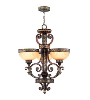 Seville 3 Light Chandeliers in Palacial Bronze With Gilded Accents 8524 64