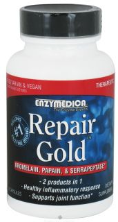 Enzymedica   Repair Gold Bromelain, Papain, & Serrapeptase   60 Enteric Coated Tablets