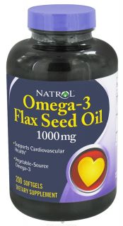 Natrol   Omega 3 Flax Seed Oil 1000 mg.   200 Softgels