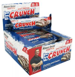 Chef Robert Irvine FortiFX   Fit Crunch Protein Bar Cookies and Cream   88 Grams