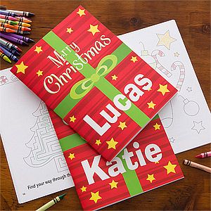 Personalized Christmas Coloring Book & Crayon Set
