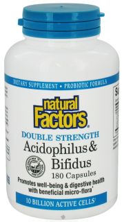 Natural Factors   Acidophilus & Bifidus Double Strength   180 Capsules