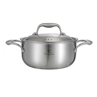 5 QT Stainless steel Soup Pot with Glass Cover, Dia 20cm x H15cm