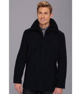 Calvin Klein Wool Fancy Carcoat w/ Set In Vest Mens Coat (Black)