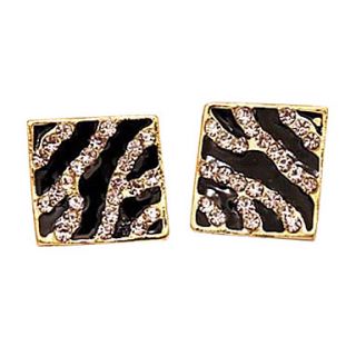 2013 European and American style square box zebra stripe diamond earrings diamond earrings E46