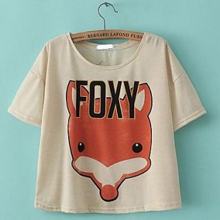 Womens Cute Fox Pattern Short T Shirt