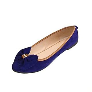Suede Womens Flat Heel Ballerina With Bowknot Shoes(More Colors)