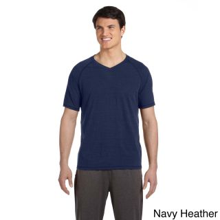 Alo Mens Performance Triblend Short sleeve V neck T shirt Navy Size XXL