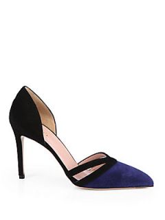 Gucci Reese Contrast Suede dOrsay Pumps