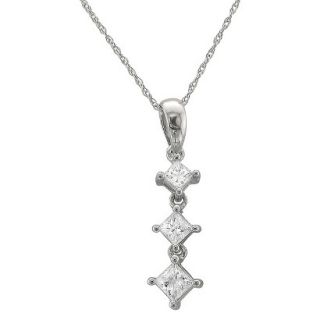1/2 CT.T.W. Graduated Diamond Journey Necklace in 14K White Gold (G H, I1)