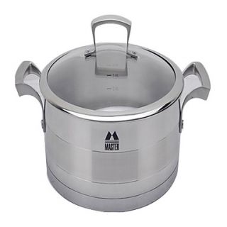 6 Qt Stainless Steel Soup Pot with Cover, W28cm x L28cm x H9cm